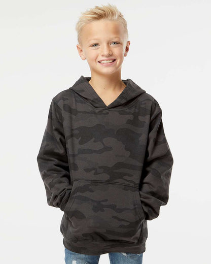 Independent Trading Co. Youth Midweight Hooded Sweatshirt SS4001Y #colormdl_Black Camo