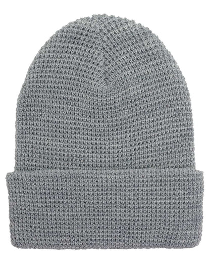 YP Classics Waffle Cuffed Beanie 2501KC #color_Heather Grey
