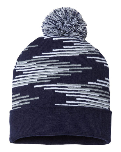 CAP AMERICA USA-Made Bar Beanie RKB12 #color_True Navy/ Heather/ White