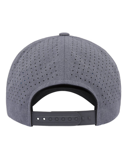 YP Classics Five-Panel Snapback with Perforated Cap 5389AP #color_Heather Grey