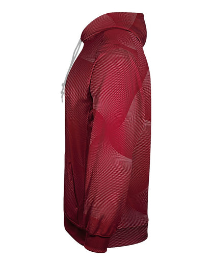 Badger Men's Warp Hooded Sweatshirt 1413 #color_Red