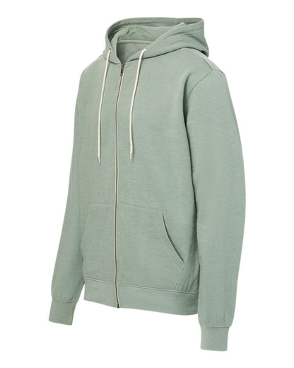 MV Sport Unisex Retro Heather Full-Zip Hooded Sweatshirt 2349 #color_Greenstone