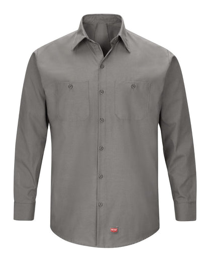 Red Kap Men's Tall Mimix™ Long Sleeve Work Shirt SX10T #color_Grey