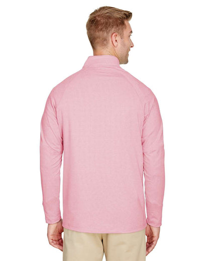 Devon & Jones Men's CrownLux Performance® Clubhouse Micro-Stripe Quarter-Zip Pullover DG480 #colormdl_Red