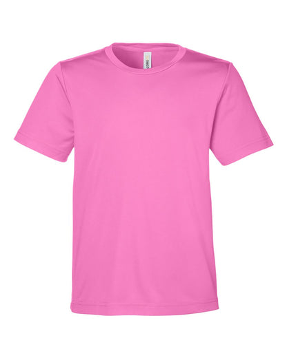 CORE365 Youth Capital Performance T-Shirt CE10Y #color_Charity Pink