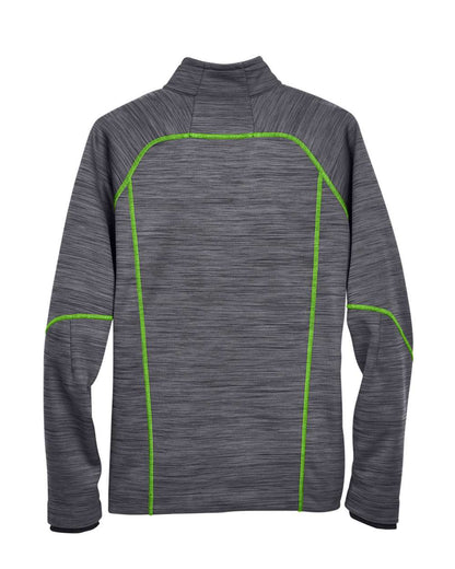 North End Men's Flux Mélange Bonded Fleece Jacket 88697 #color_Carbon/ Acid Green