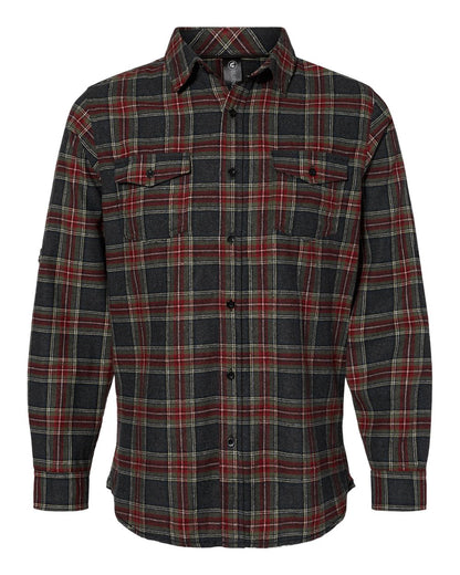 Burnside Yarn-Dyed Long Sleeve Flannel Shirt 8210 #color_Grey/ Red