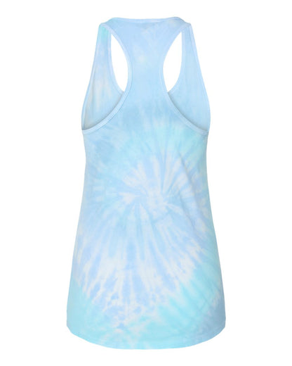 Colortone Women's Tie-Dyed Racerback Tank Top 3400 #color_Lagoon