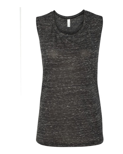 BELLA + CANVAS Women's Flowy Scoop Muscle Tank 8803 #color_Black Marble