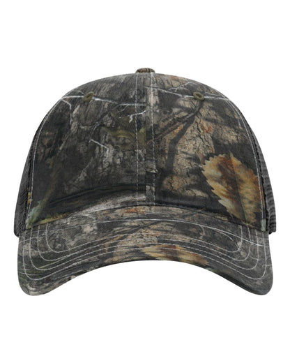 Richardson Garment Washed Printed Trucker Cap 111P #color_Mossy Oak Country DNA/ Black