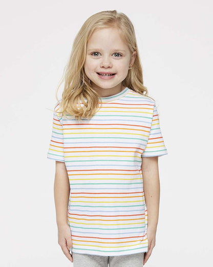 Rabbit Skins Toddler Fine Jersey Tee 3321 #colormdl_Rainbow Stripe