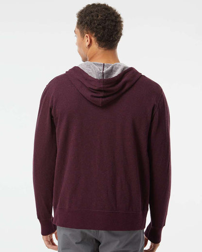 Independent Trading Co. Heathered French Terry Full-Zip Hooded Sweatshirt PRM90HTZ #colormdl_Burgundy Heather