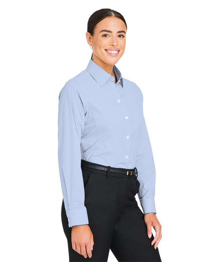 Devon & Jones Women's CrownLux Performance® Microstripe Dress Shirt DG537W #colormdl_French Blue/ White