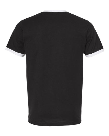 Tultex Fine Jersey Ringer T-Shirt 246 #color_Black/ White