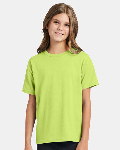 Hanes Youth EcoSmart® T-Shirt 5370 #colormdl_Safety Green