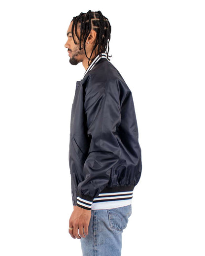 Shaka Wear Men's Varsity Bomber Jacket SHVBJ #colormdl_Navy