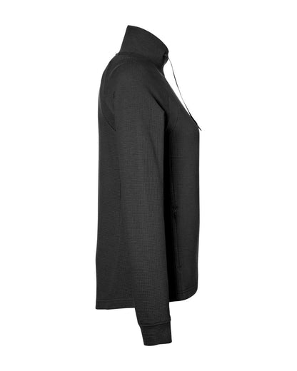 North End Women's Rhythm Waffle Cross-Neck Pullover NE200W #color_Black