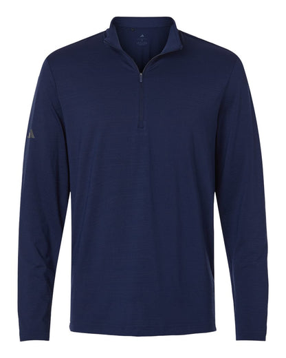 Adidas Men's Textured Stripe Quarter-Zip Pullover A708 #color_Dark Blue