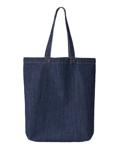 Liberty Bags Cotton Denim Gusseted Tote Bag 7761A #color_Dark Blue Denim