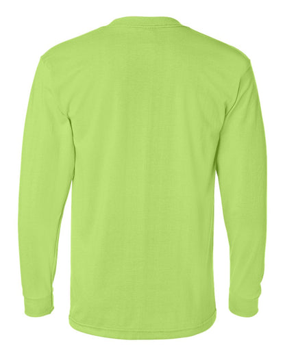 Bayside USA-Made 50/50 Long Sleeve T-Shirt 1715 #color_Safety Green