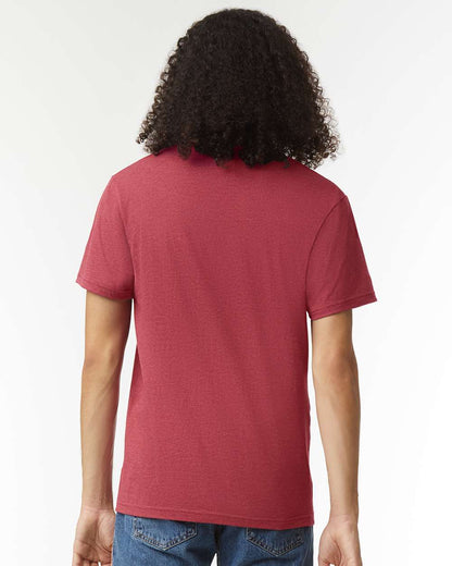 American Apparel CVC V-Neck Tee 2006CVC #colormdl_Heather Cardinal