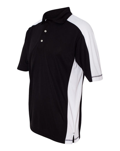 Sierra Pacific Men's Colorblocked Moisture Free Mesh Polo 0465 #color_Black/ White