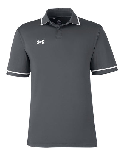 Under Armour Men's Tipped Teams Performance Polo 1376904 #color_CS Grey Light Heather/ White