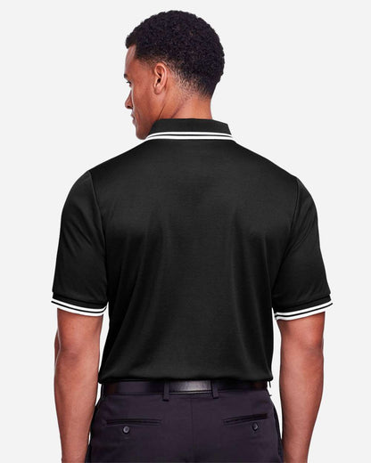 Devon & Jones Men's CrownLux Performance® Plaited Tipped Polo DG20C #colormdl_Black/ White