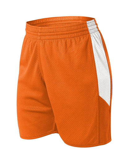 Alleson Athletic Women's Single Ply Reversible Shorts 589PSPW #color_Orange/ White