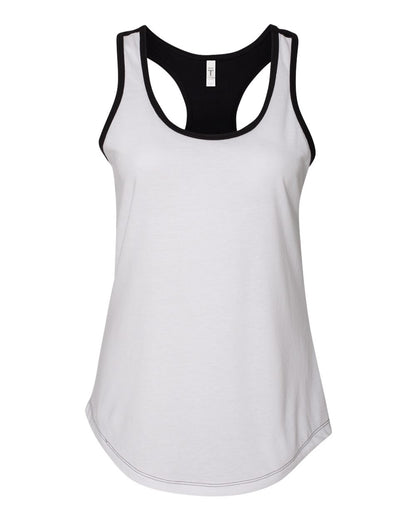 Next Level Women’s Ideal Colorblocked Racerback Tank 1534 #color_White/ Black
