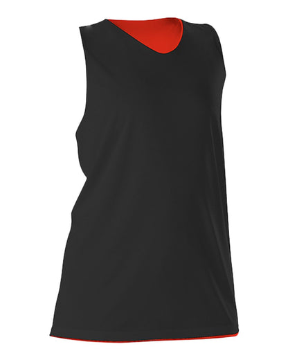 Alleson Athletic Women's Reversible Racerback Tank 506CRW #color_Black/ Orange