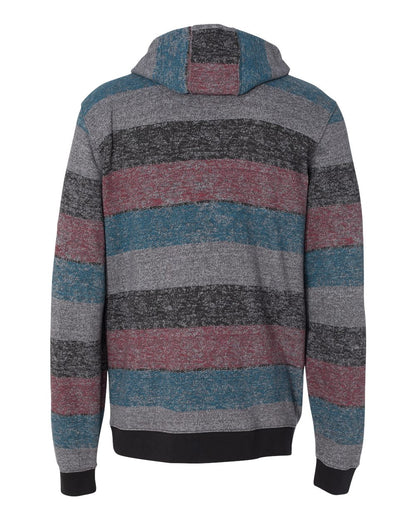 Burnside Printed Stripes Fleece Sweatshirt 8603 #color_Red/ Black