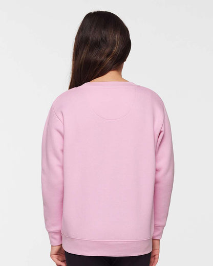 LAT Youth Elevated Fleece Crewneck Sweatshirt 2225 #colormdl_Pink