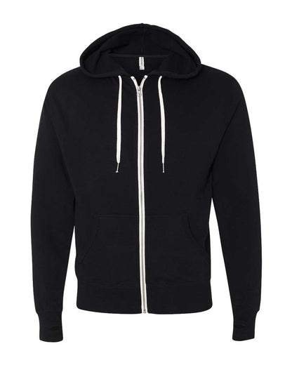 Independent Trading Co. Heathered French Terry Full-Zip Hooded Sweatshirt PRM90HTZ #color_Black