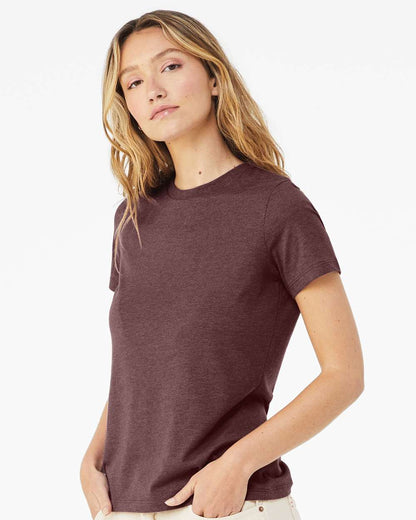 BELLA + CANVAS Women’s Relaxed Fit Heather CVC Tee 6400CVC #colormdl_Heather Maroon