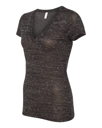 BELLA + CANVAS Women’s Jersey Deep V-Neck Tee 6035 #color_Black Marble