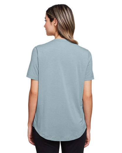 North End Women's JAQ Snap-Up Stretch Performance Polo NE100W #colormdl_Opal Blue