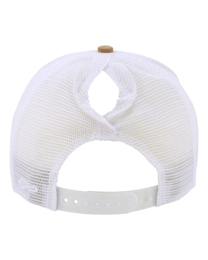 Infinity Her Women's Modern Trucker Cap CHARLIE #color_Caramel/ White