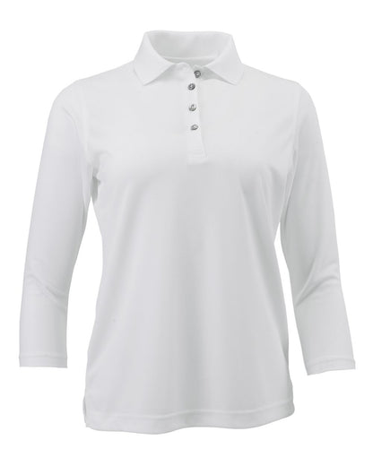 Paragon Women's Lady Palm Three-Quarter Sleeve Polo 120 #color_White