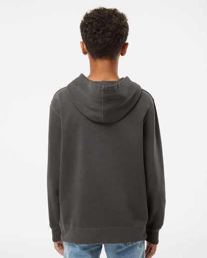 Independent Trading Co. Youth Midweight Pigment-Dyed Hooded Sweatshirt PRM1500Y #colormdl_Pigment Black