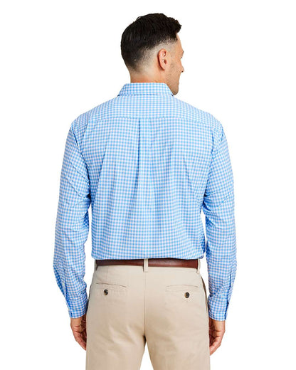 vineyard vines Men's On-The-Go Nylon Gingham Shirt W012060 #colormdl_Ocean Breeze