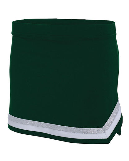Augusta Sportswear Girls' Pike Skirt 9146 #color_Dark Green/ White/ Metallic Silver