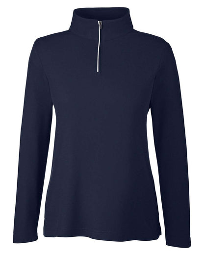 CORE365 Women's Fusion ChromaSoft™ Pique Quarter-Zip Pullover CE405W #color_Classic Navy