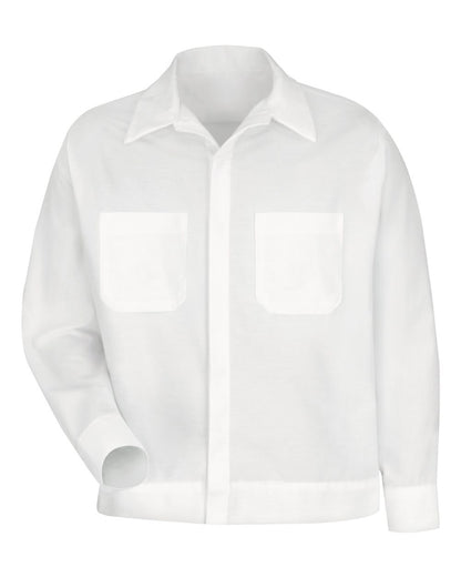 Red Kap Men's Tall Button-Front Shirt Jacket SP35T #color_White