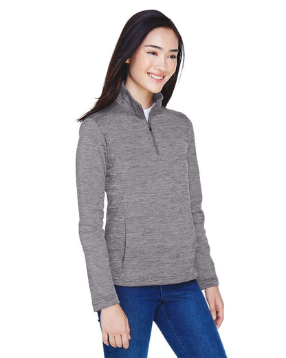 Devon & Jones Women's Newbury Mélange Fleece Quarter-Zip Pullover DG798W #colormdl_Dark Grey Heather