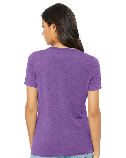 BELLA + CANVAS Women's Relaxed Triblend Short Sleeve V-Neck Tee 6415 #colormdl_Purple Triblend