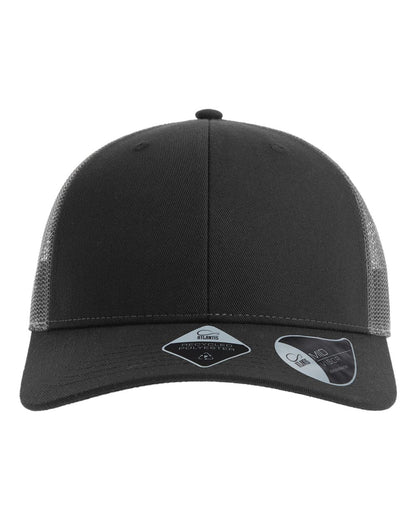 Atlantis Headwear Sustainable Trucker Cap BRYCE #color_Black/ Dark Grey