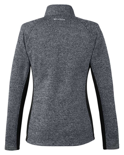 Spyder Women's Constant Half-Zip Pullover Sweater S16562 #color_Black Heather/ Black
