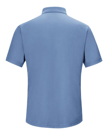 Red Kap Men's Performance Knit Gripper-Front Polo SK74 #color_Medium Blue
