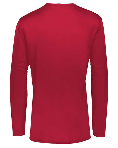 Holloway Youth Momentum Long Sleeve T-Shirt 222823 #color_Scarlet